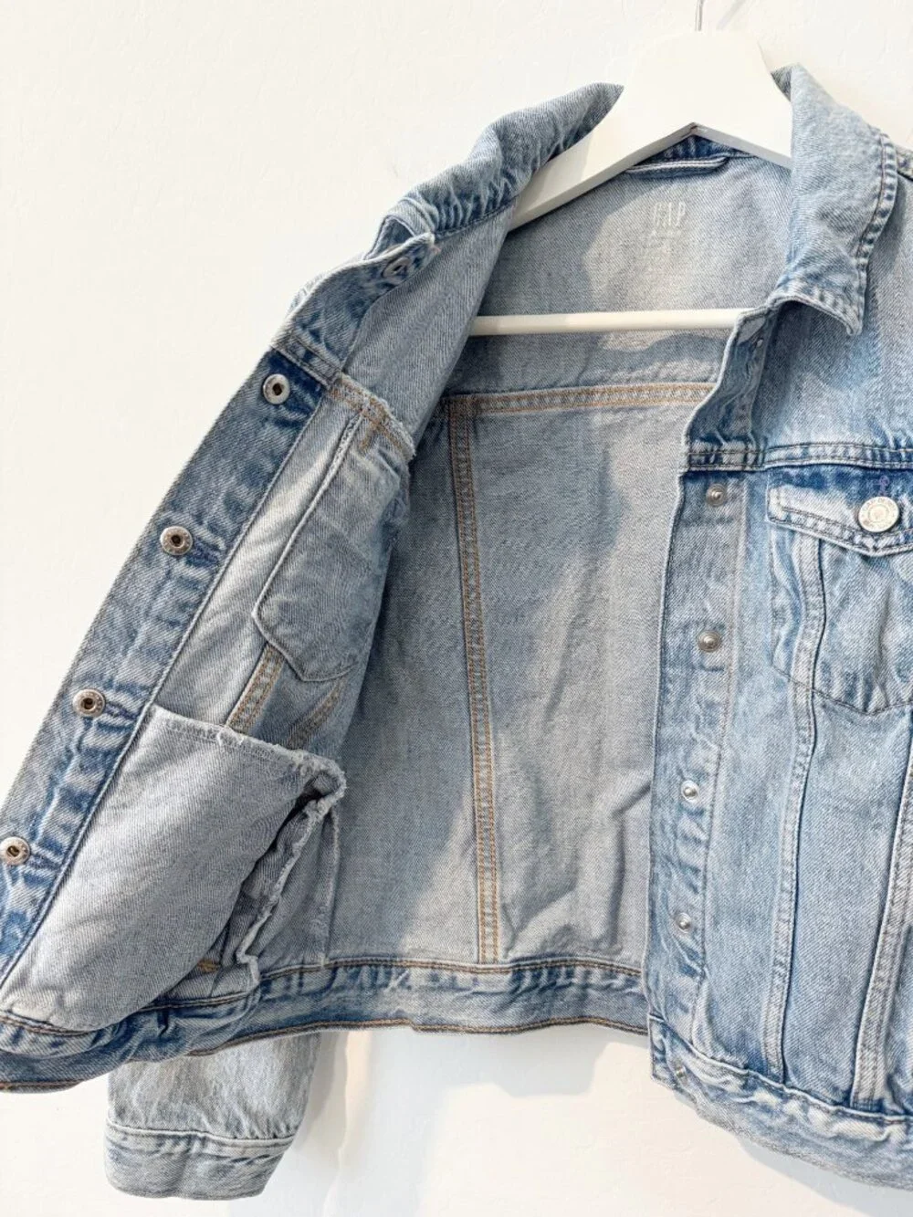 Gap Kids Icon Denim Jacket Size XXL Light Wash Jean Girl Western Classic Casual